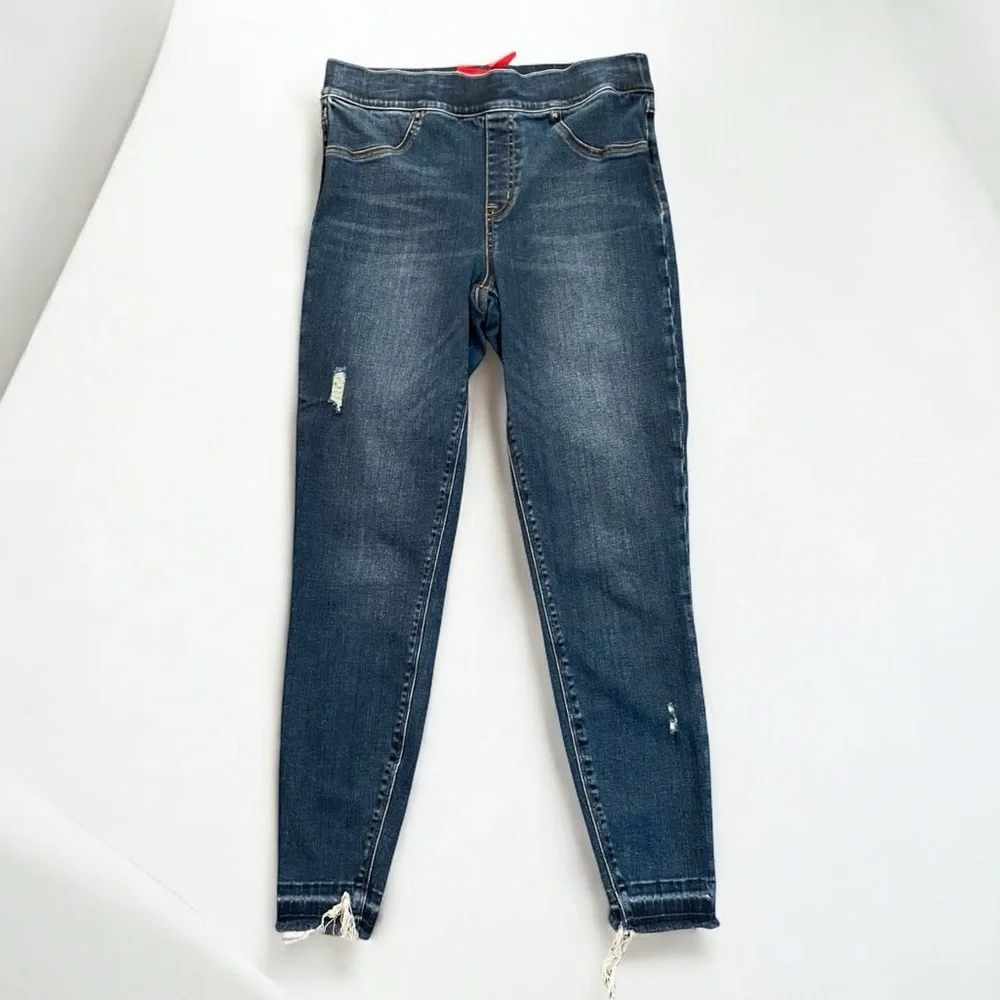SPANX BLUE PULL ON DENIM JEGGINGS SIZE MEDIUM